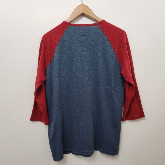 MASSIMO SUPPLY CO. Men's Athletic Blue Red Baseball Tee 3/4 Sleeve Size M - Picture 5 of 7